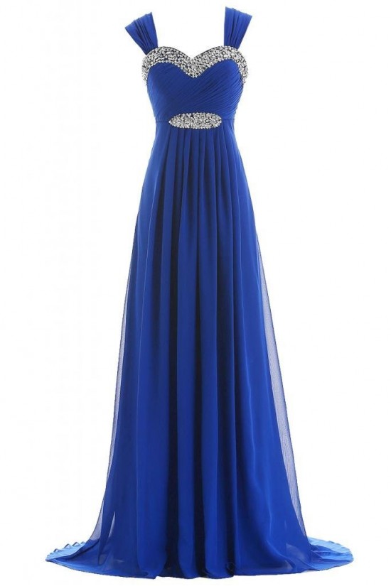 Long Blue Beaded Chiffon Prom Evening Formal Party Dresses ED010239 Long Blue Beaded Chiffon Prom Evening Formal Party Dresses ED010239