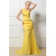 Trumpet/Mermaid One-Shoulder Beaded Long Yellow Chiffon Prom Evening Formal Party Dresses ED010259 Trumpet/Mermaid One-Shoulder Beaded Long Yellow Chiffon Prom Evening Formal Party Dresses ED010259