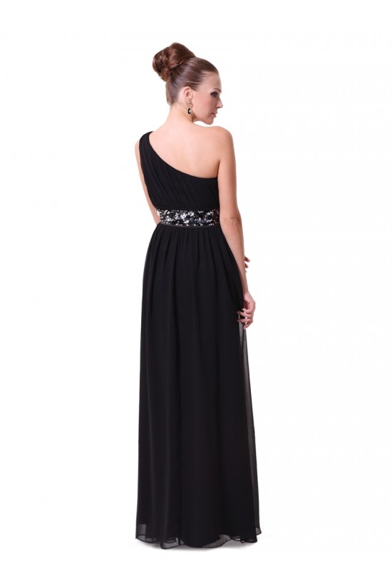 Long Black Beaded One-Shoulder Prom Evening Formal Party Dresses ED010263 Long Black Beaded One-Shoulder Prom Evening Formal Party Dresses ED010263
