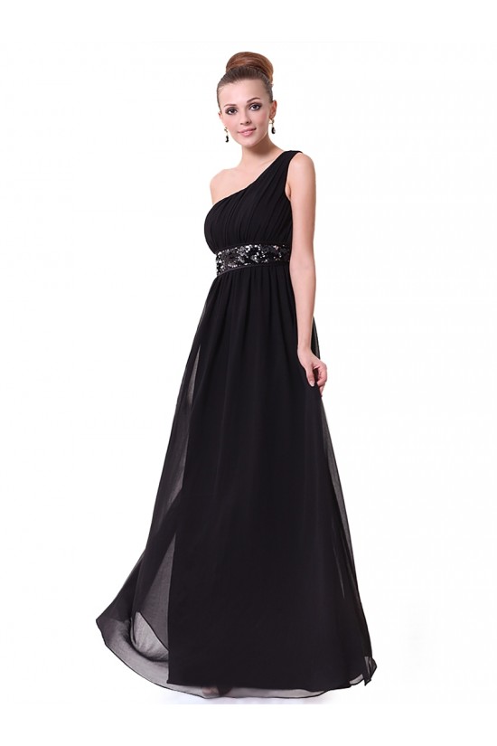 Long Black Beaded One-Shoulder Prom Evening Formal Party Dresses ED010263 Long Black Beaded One-Shoulder Prom Evening Formal Party Dresses ED010263