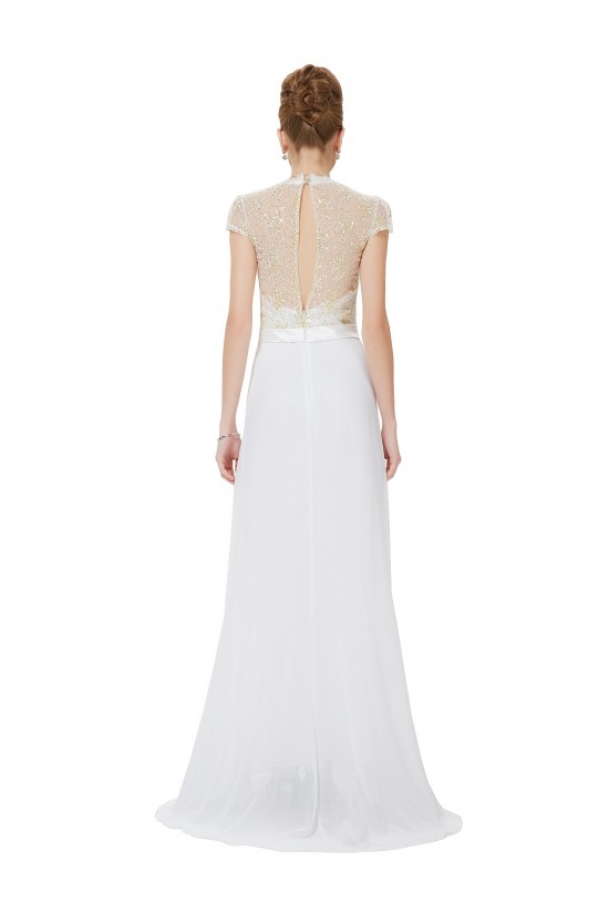 Long White Beaded Chiffon and Lace Prom Evening Formal Party Dresses ED010266 Long White Beaded Chiffon and Lace Prom Evening Formal Party Dresses ED010266