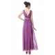 A-Line V-Neck Beaded Long Purple Prom Evening Formal Party Dresses ED010267