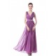 A-Line V-Neck Beaded Long Purple Prom Evening Formal Party Dresses ED010267