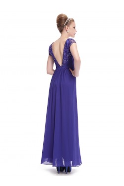 Long Chiffon Short Sleeve Prom Evening Formal Party Dresses ED010270