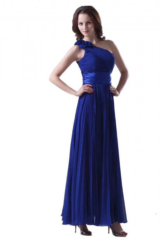 A-Line One-Shoulder Pleated Long Blue Chiffon Prom Evening Formal Party Dresses ED010274 A-Line One-Shoulder Pleated Long Blue Chiffon Prom Evening Formal Party Dresses ED010274