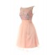 Beaded Short Pink Chiffon Prom Evening Formal Party Dresses ED010283