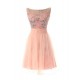 Beaded Short Pink Chiffon Prom Evening Formal Party Dresses ED010283