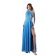Long Blue One-Shoulder Beaded Chiffon Prom Evening Formal Party Dresses ED010284 Long Blue One-Shoulder Beaded Chiffon Prom Evening Formal Party Dresses ED010284