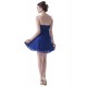 A-Line Strapless Short Blue Chiffon Prom Evening Formal Party Dresses ED010285