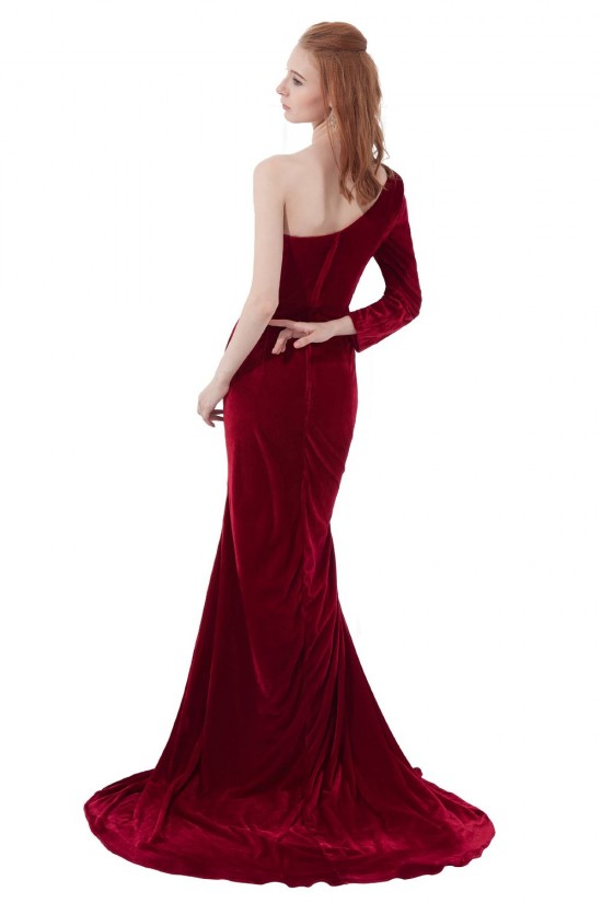 Trumpet/Mermaid One-Shoulder Long Prom Evening Formal Party Dresses ED010314