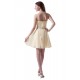 A-Line Sweetheart Short Yellow Beaded Chiffon Prom Evening Formal Party Dresses ED010317