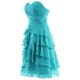 A-Line Sweetheart Short Blue Chiffon Prom Evening Formal Party Dresses ED010318