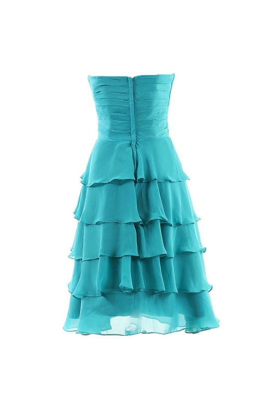 A-Line Sweetheart Short Blue Chiffon Prom Evening Formal Party Dresses ED010318