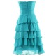 A-Line Sweetheart Short Blue Chiffon Prom Evening Formal Party Dresses ED010318
