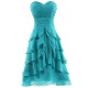 A-Line Sweetheart Short Blue Chiffon Prom Evening Formal Party Dresses ED010318