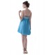 A-Line Sweetheart Short Blue Beaded Chiffon Prom Evening Formal Party Dresses ED010327