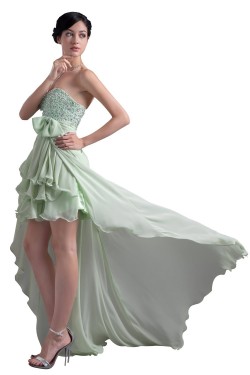 High Low Sweetheart Beaded Chiffon Prom Evening Formal Party Dresses ED010329
