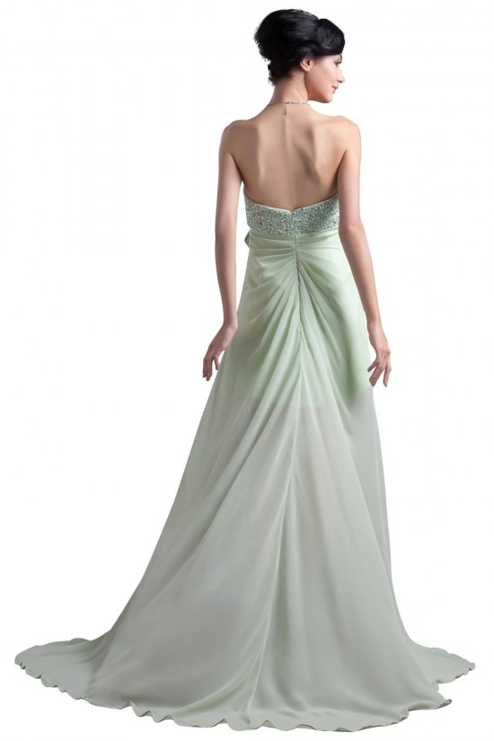 High Low Sweetheart Beaded Chiffon Prom Evening Formal Party Dresses ED010329