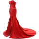 Trumpet/Mermaid Sweetheart Long Red Prom Evening Formal Party Dresses ED010337