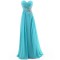 A-Line Sweetheart Long Blue Chiffon Prom Evening Formal Party Dresses ED010350