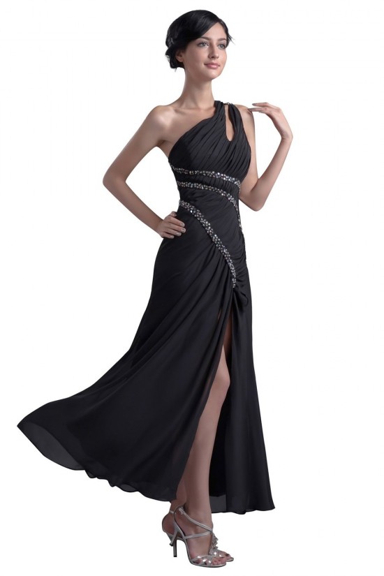 One-Shoulder Long Chiffon Beaded Prom Evening Formal Party Dresses ED010352 One-Shoulder Long Chiffon Beaded Prom Evening Formal Party Dresses ED010352