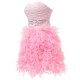 Beaded Strapless Short Pink Prom Evening Formal Party Dresses ED010356