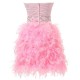 Beaded Strapless Short Pink Prom Evening Formal Party Dresses ED010356