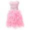 Beaded Strapless Short Pink Prom Evening Formal Party Dresses ED010356