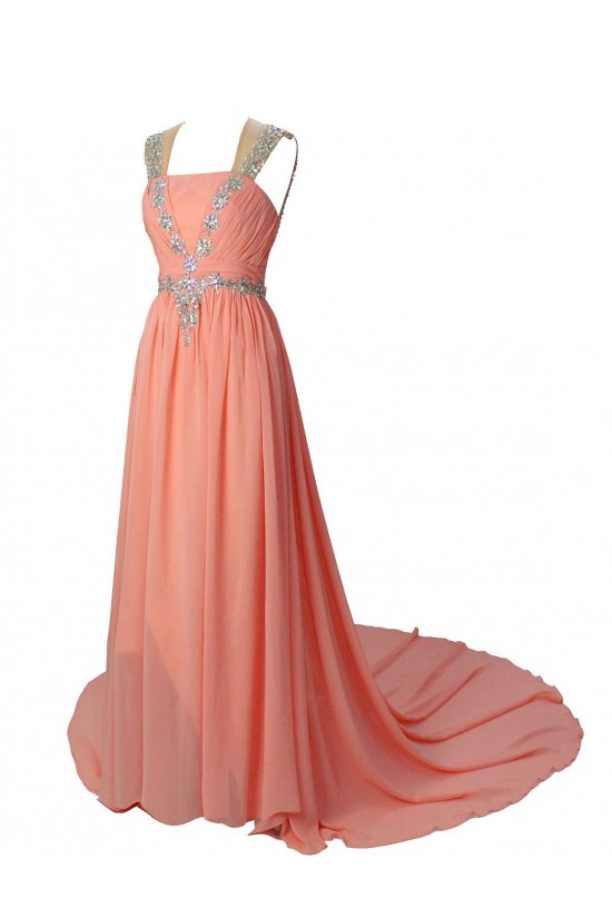 Long Pink Chiffon Beaded Prom Evening Formal Party Dresses ED010366 Long Pink Chiffon Beaded Prom Evening Formal Party Dresses ED010366