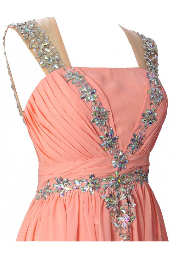 Long Pink Chiffon Beaded Prom Evening Formal Party Dresses ED010366 Long Pink Chiffon Beaded Prom Evening Formal Party Dresses ED010366