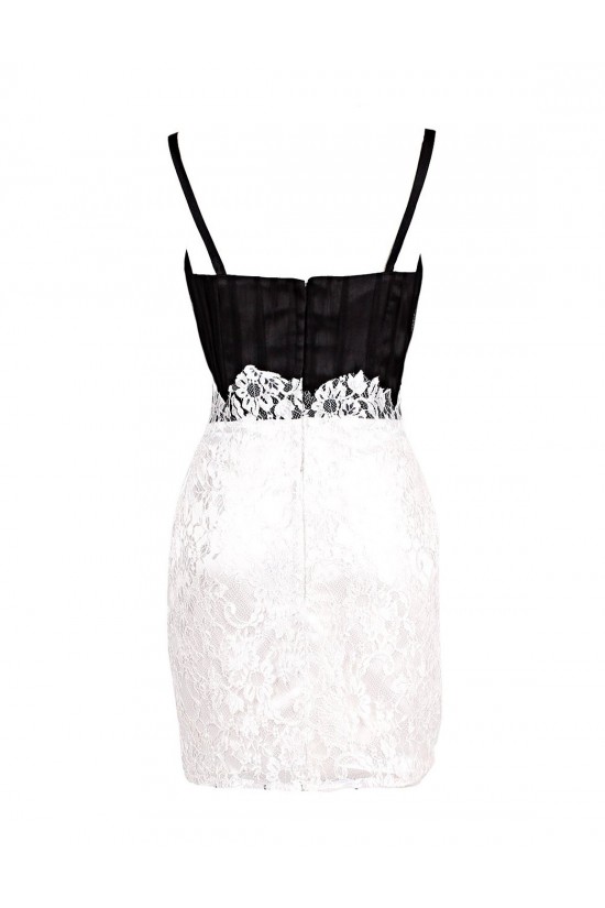 Short Black White Prom Evening Formal Party Dresses ED010368