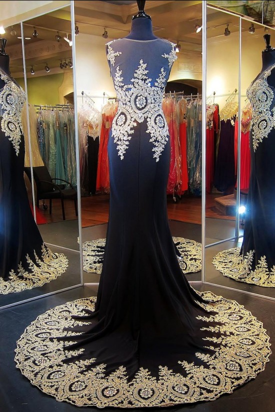 Amazing Beading Appliques Mermaid Tulle Neck Long Evening Dress ED010369 Amazing Beading Appliques Mermaid Tulle Neck Long Evening Dress ED010369
