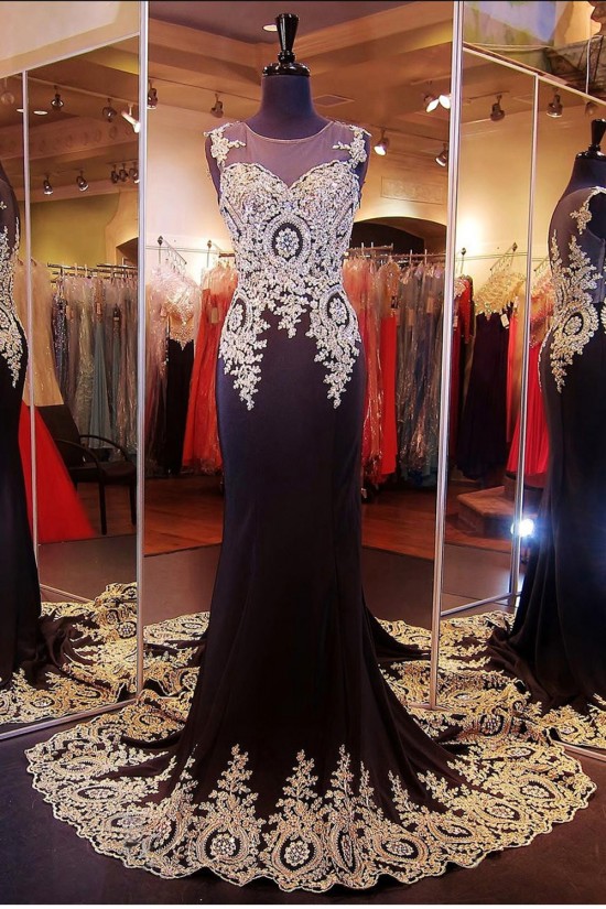 Amazing Beading Appliques Mermaid Tulle Neck Long Evening Dress ED010369 Amazing Beading Appliques Mermaid Tulle Neck Long Evening Dress ED010369