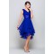 A-Line Princess V-Neck Short Royal Blue Chiffon Prom Bridesmaid Party Dresses ED010372