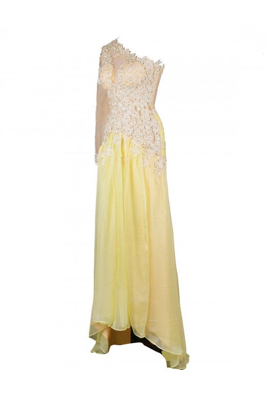 A-Line One-Shoulder Lace and Chiffon Prom Evening Formal Party Dresses ED010374 A-Line One-Shoulder Lace and Chiffon Prom Evening Formal Party Dresses ED010374
