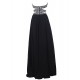 Long Black Beaded Chiffon Prom Evening Formal Party Dresses ED010375
