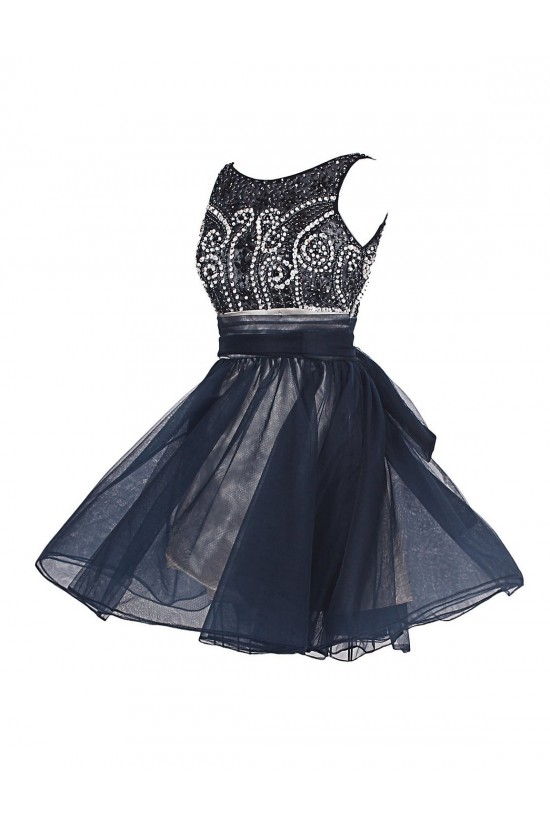 A-Line Beaded Short Prom Evening Formal Party Dresses ED010381