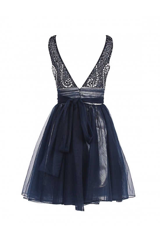 A-Line Beaded Short Prom Evening Formal Party Dresses ED010381