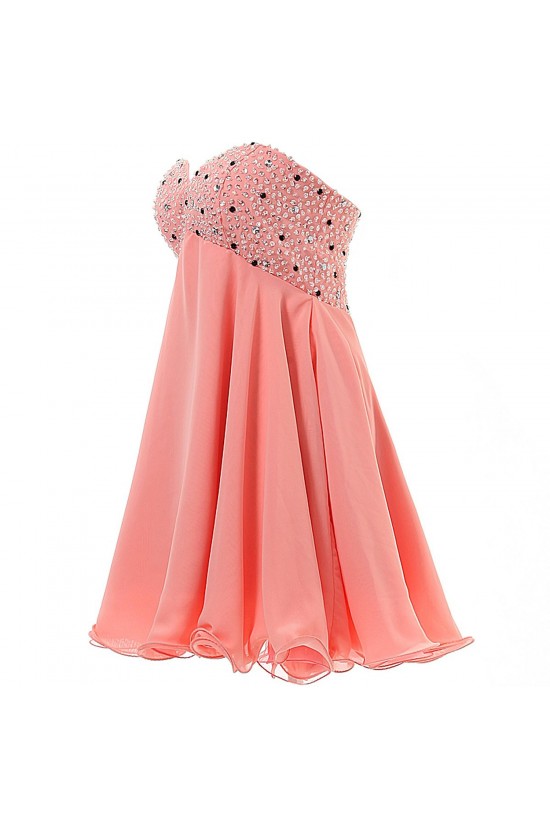 A-Line Sweetheart Short Beaded Chiffon Prom Evening Formal Party Dresses ED010383