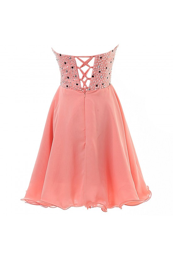 A-Line Sweetheart Short Beaded Chiffon Prom Evening Formal Party Dresses ED010383