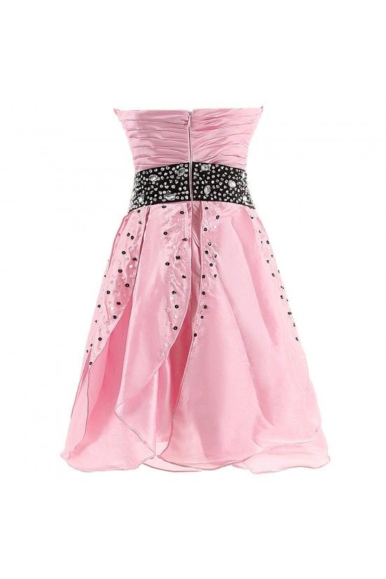 A-Line Sweetheart Beaded Short Pink Prom Evening Formal Party Dresses ED010391