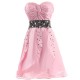 A-Line Sweetheart Beaded Short Pink Prom Evening Formal Party Dresses ED010391