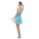 A-Line Short Blue Beaded Prom Evening Formal Party Dresses ED010404