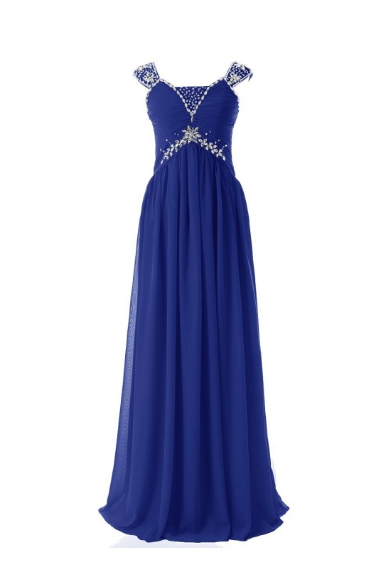 Sheath/Column Beaded Long Blue Chiffon Prom Evening Formal Party Dresses ED010410 Sheath/Column Beaded Long Blue Chiffon Prom Evening Formal Party Dresses ED010410