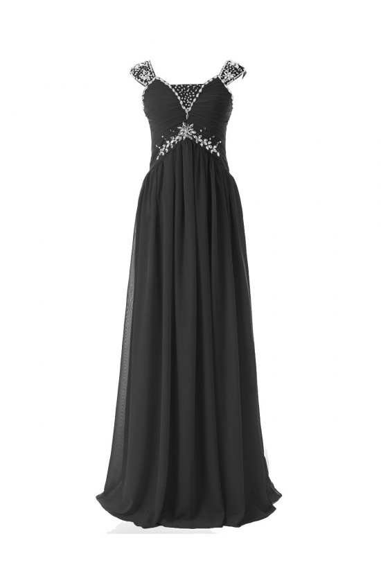 Sheath/Column Beaded Long Black Chiffon Prom Evening Formal Party Dresses ED010411 Sheath/Column Beaded Long Black Chiffon Prom Evening Formal Party Dresses ED010411