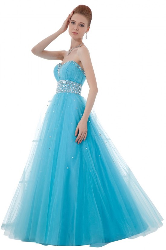 A-Line Sweetheart Beaded Long Blue Tulle Prom Evening Formal Party Dresses ED010415 A-Line Sweetheart Beaded Long Blue Tulle Prom Evening Formal Party Dresses ED010415