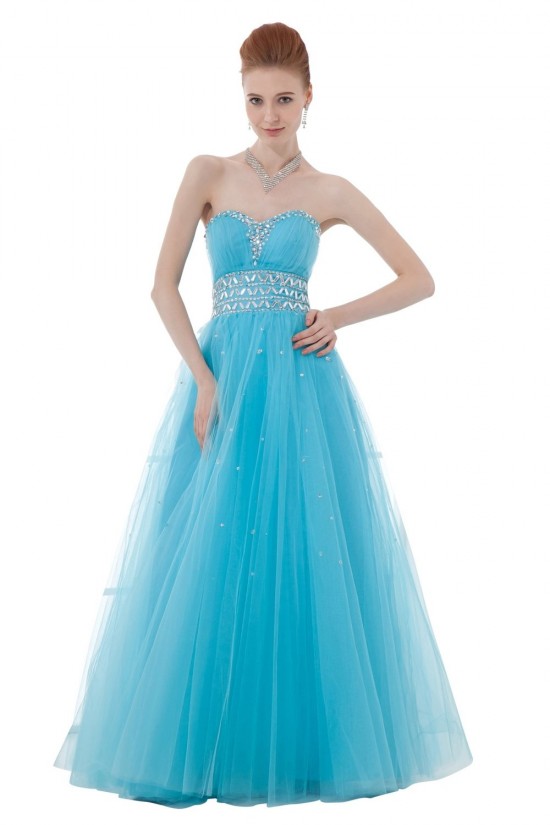 A-Line Sweetheart Beaded Long Blue Tulle Prom Evening Formal Party Dresses ED010415 A-Line Sweetheart Beaded Long Blue Tulle Prom Evening Formal Party Dresses ED010415