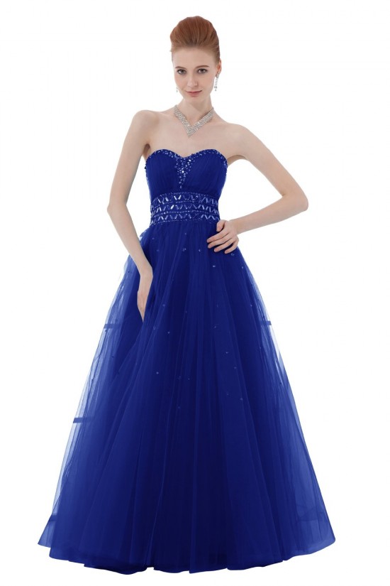 A-Line Sweetheart Beaded Long Blue Tulle Prom Evening Formal Party Dresses ED010416 A-Line Sweetheart Beaded Long Blue Tulle Prom Evening Formal Party Dresses ED010416