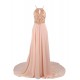 A-Line Beaded Long Pink Chiffon Prom Evening Formal Party Dresses ED010419 A-Line Beaded Long Pink Chiffon Prom Evening Formal Party Dresses ED010419