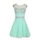 A-Line Short Blue Beaded Prom Evening Formal Party Dresses ED010426